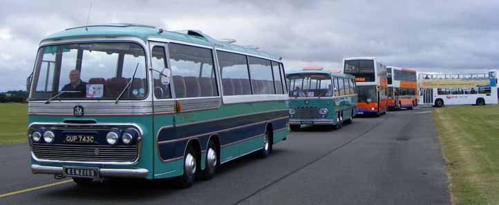 Kenzies Bedford VAL14 coaches GUP743C & CNW155C